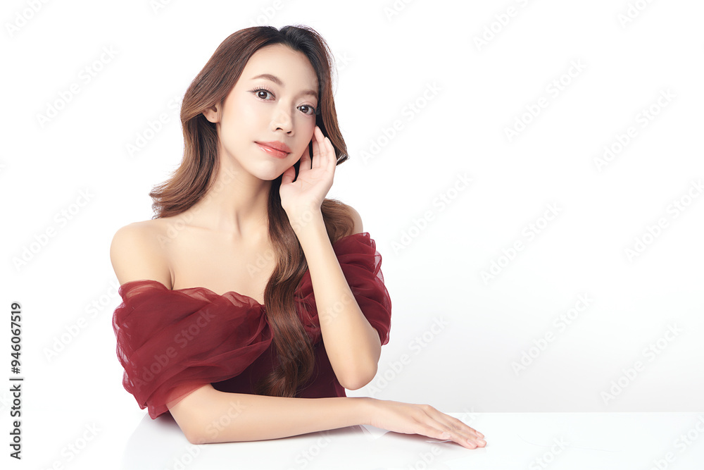 Beautiful young asian woman with clean fresh skin on white background, Face care, Facial treatment, Cosmetology, beauty and spa, Asian women portrait. Beautiful young asian woman with clean fresh skin on white background, Face care, Facial treatment, Cosmetology, beauty and spa, Asian women portrait.