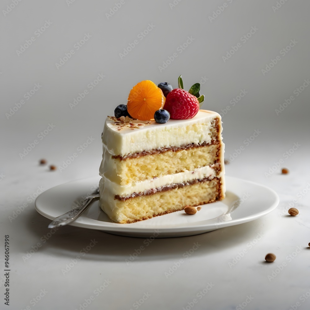 piece of cake with berries piece of cake with berries