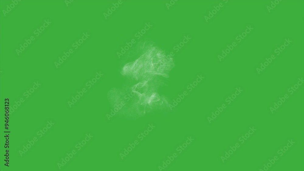Animation video loop dust moving on green screen background 
