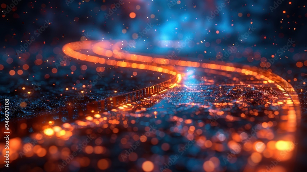 A Glowing Path Through a Starry Night A Glowing Path Through a Starry Night