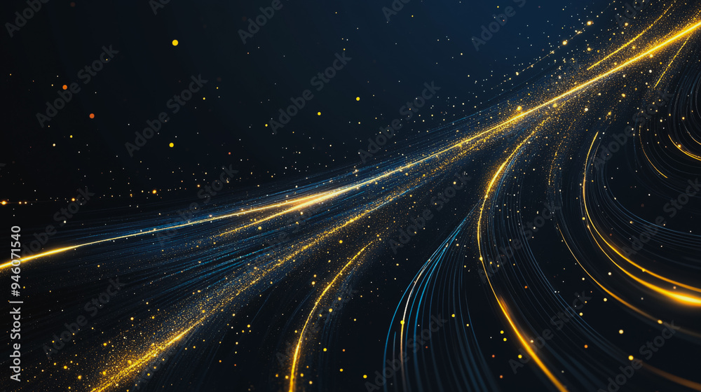 Fototapeta premium Abstract light explosion and network points, dot, earth's surface, digital background Innovation network points Earth's surface wave background digital wave information technology background