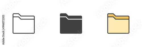 File folder different style icon set