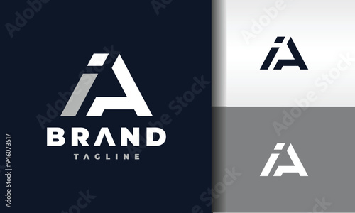 monogram letter IA logo