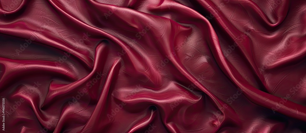 Obraz premium Dark crimson backdrop featuring embossed imitation leather. Copy space image. Place for adding text and design