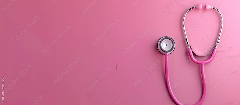 stethoscope against a pink backdrop with copy space stethoscope against a pink backdrop with copy space