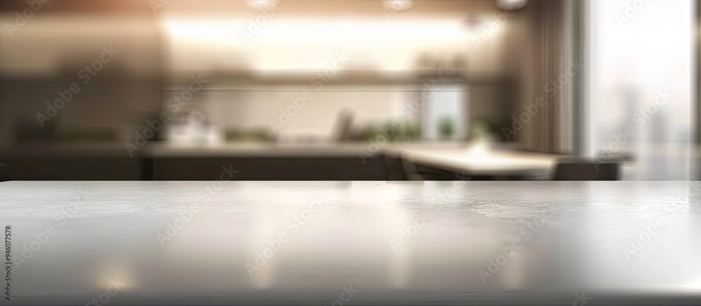 Abstract blurred image of a kitchen with soft lighting for background use Blurred interior background concept White tone. Copy space image. Place for adding text and design Abstract blurred image of a kitchen with soft lighting for background use Blurred interior background concept White tone. Copy space image. Place for adding text and design