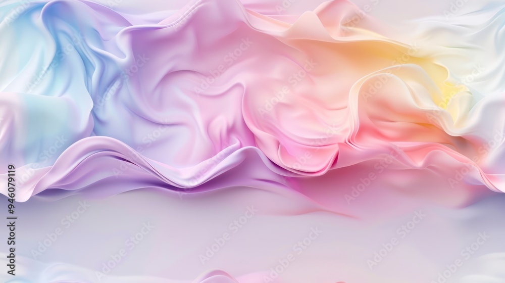 Soft pastel fabric waves create a serene and dreamy abstract background, ideal for artistic or design projects. Soft pastel fabric waves create a serene and dreamy abstract background, ideal for artistic or design projects.