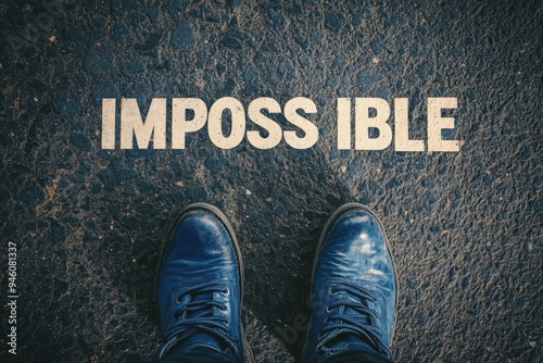 Impossible is a French word meaning not possible. photo