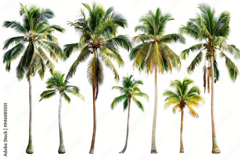 Coconut trees on white background Coconut trees on white background
