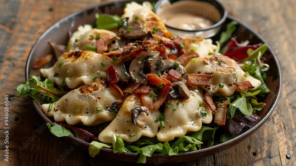 Pierogi Feast: Traditional Polish Dumplings with Festive Decor Pierogi Feast: Traditional Polish Dumplings with Festive Decor