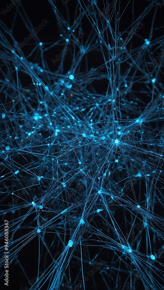 Glowing blue lines and nodes forming a global communication network Glowing blue lines and nodes forming a global communication network