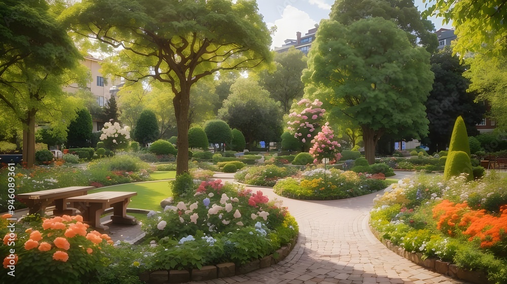 Obraz premium garden with flowers