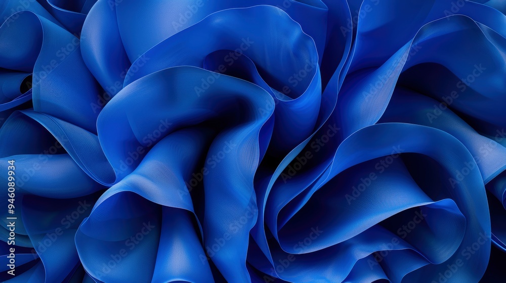 Abstract Blue Fabric Swirls Abstract Blue Fabric Swirls