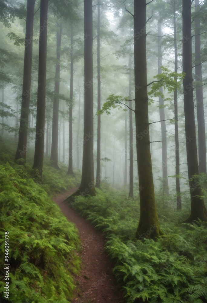 Fototapeta premium Misty forest pathway