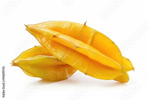 Fresh starfruits on white background photo