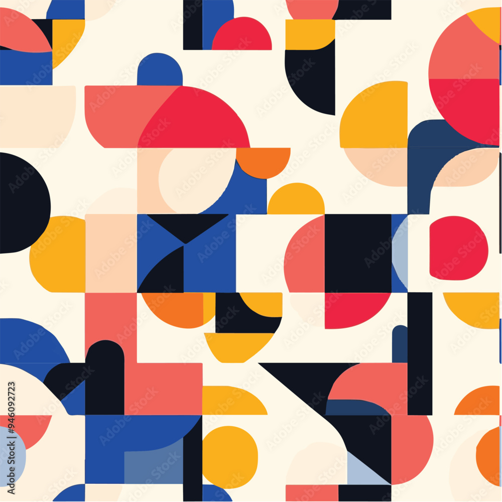 Geometric seamless pattern with abstract shapes Geometric seamless pattern with abstract shapes