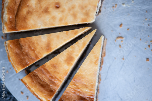 Homemade cheesecake with poppy seed filling, gluten-free, sugar-free, with dates