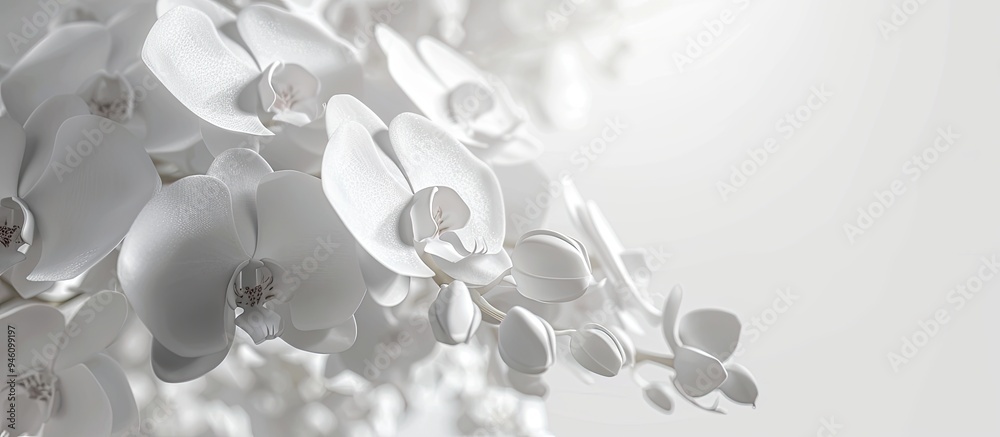 Φωτογραφία Close up of orchid blossoms White petals of the Phalaenopsis orchid flower with selective focus