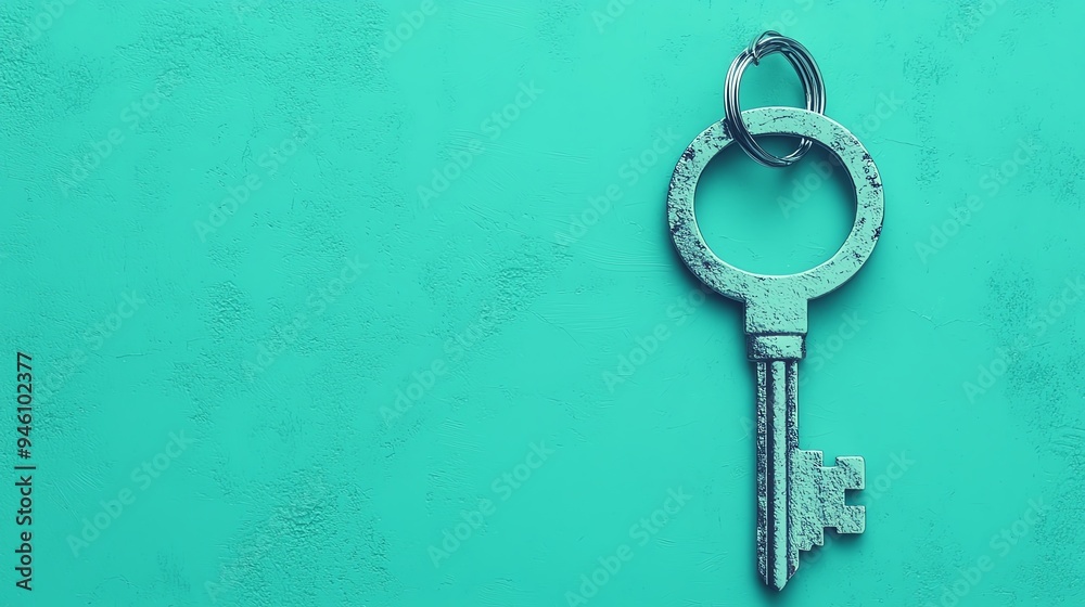 Locked key and broken chain, freedom theme, flat design illustration Locked key and broken chain, freedom theme, flat design illustration