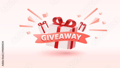 Giveaway gift, shop mega discount, special promo badge. Vector illustration