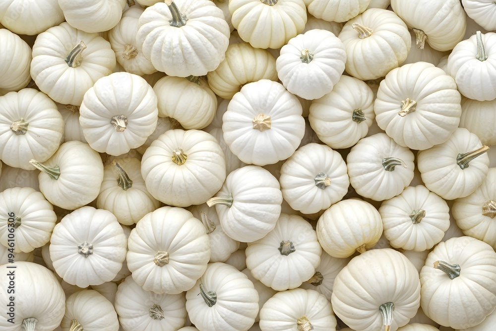 White pumpkins arranged in a seamless pattern. White pumpkins arranged in a seamless pattern.