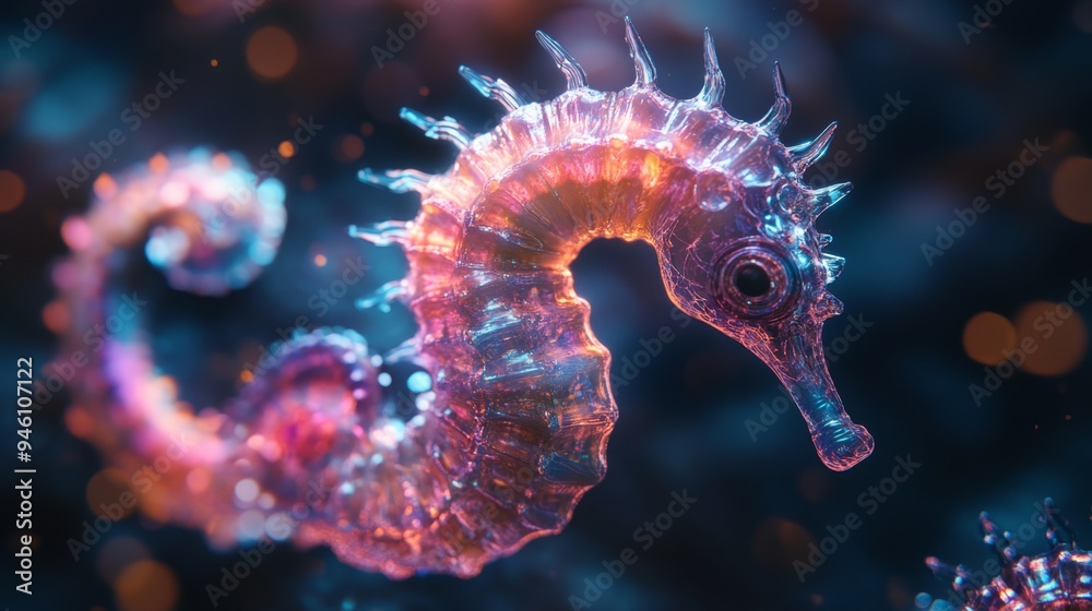 Glass Seahorse Abstract.