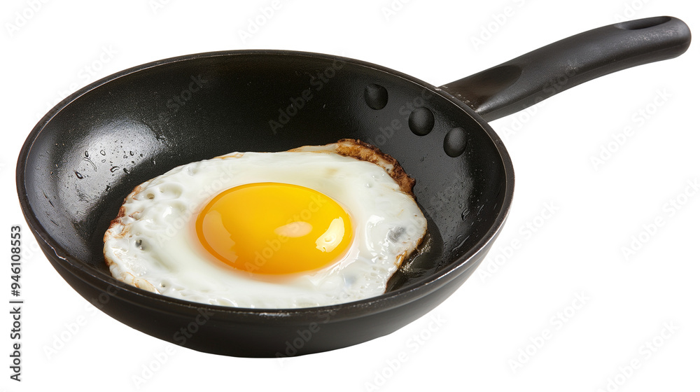 Egg fried in a frying pan Egg fried in a frying pan