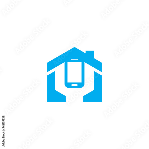 home phone repair simple sleek creative geometric modern logo design