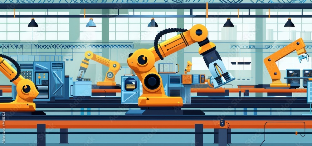Automated Factory with Robots Automated Factory with Robots