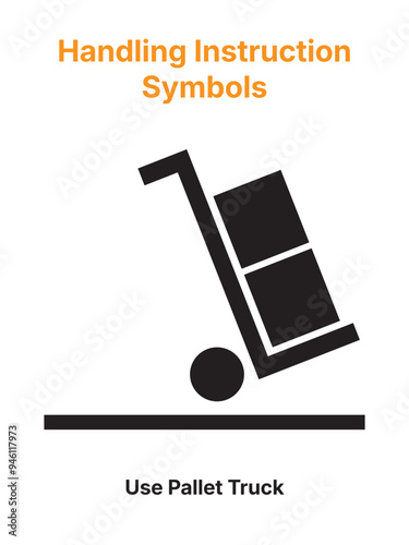 Packaging Symbols. Handling Instruction Symbols. Use Pallet Truck. Упаковочные символы. Символы инструкций по обращению. Используйте палетный погрузчик.