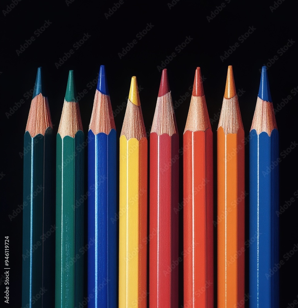 A range of different colour pencils. A range of different colour pencils.