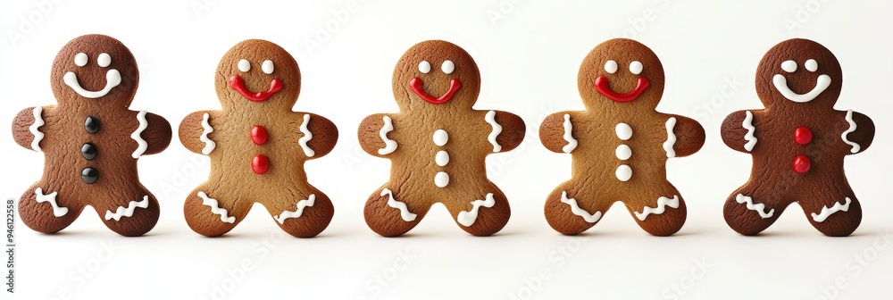 Five cookies shaped like Christmas trees. Five cookies shaped like Christmas trees.