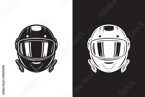 Motorcycle Helmet icon Silhouette Illustration