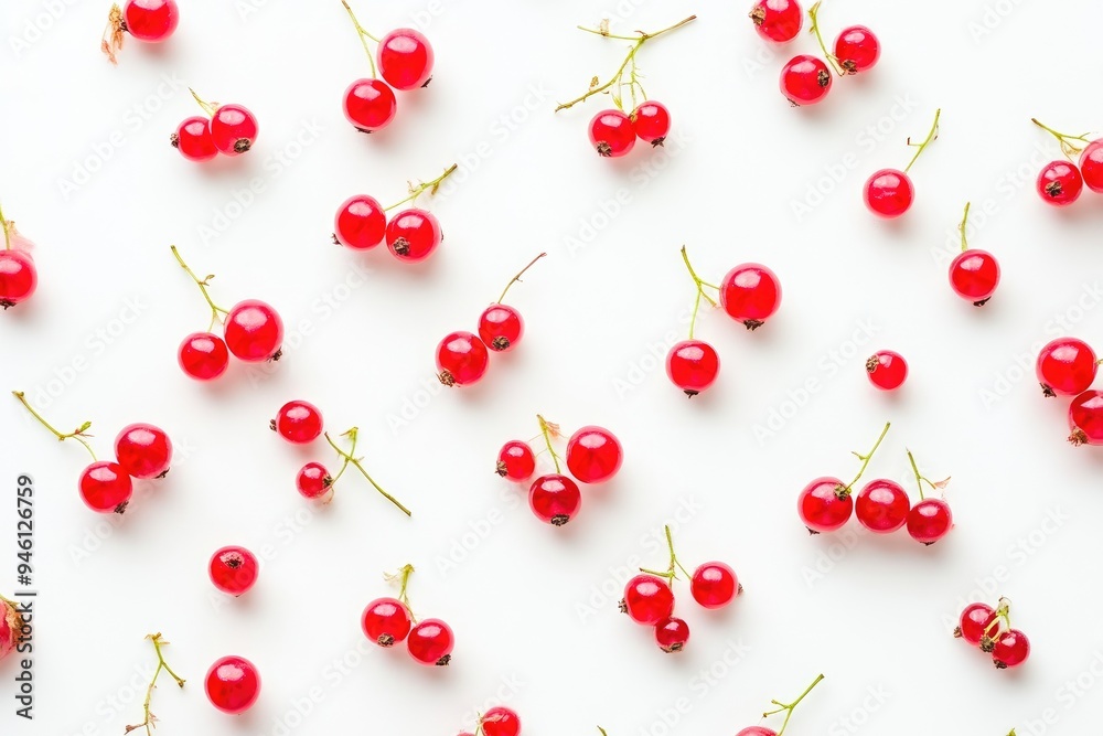 Juicy Red Currants Isolated on White