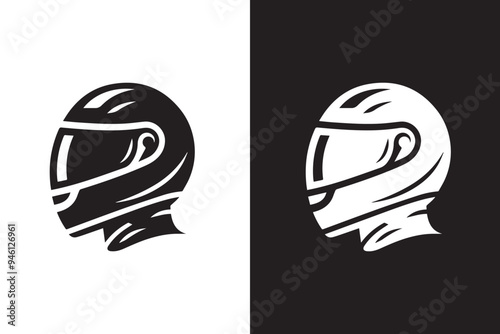 Motorcycle Helmet icon Silhouette Illustration