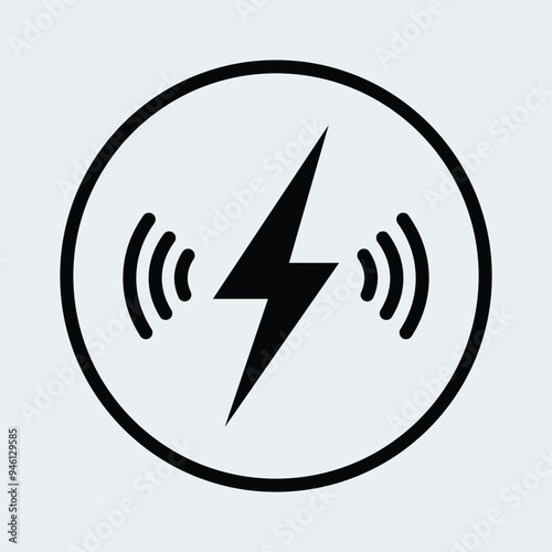 Wireless charging icon design stock illustration