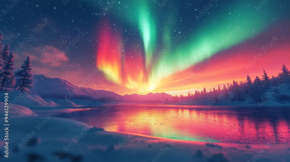 Aurora Borealis Winter.