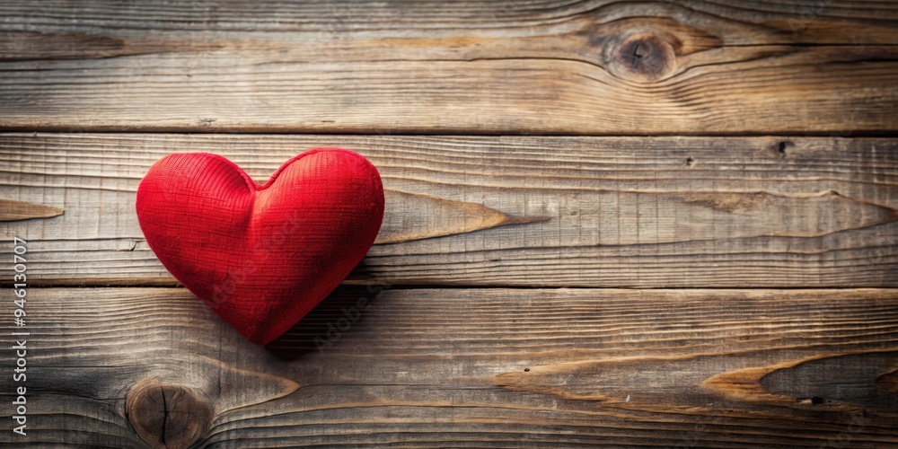 Red heart shape isolated on rustic wooden background Red heart shape isolated on rustic wooden background