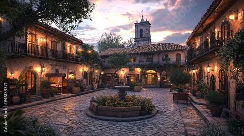 Fototapeta Naklejka Na Ścianę i Meble -  Old Town Courtyard.