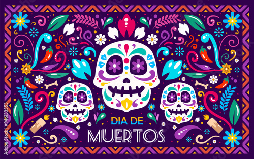 Happy Dia De Muertos Background