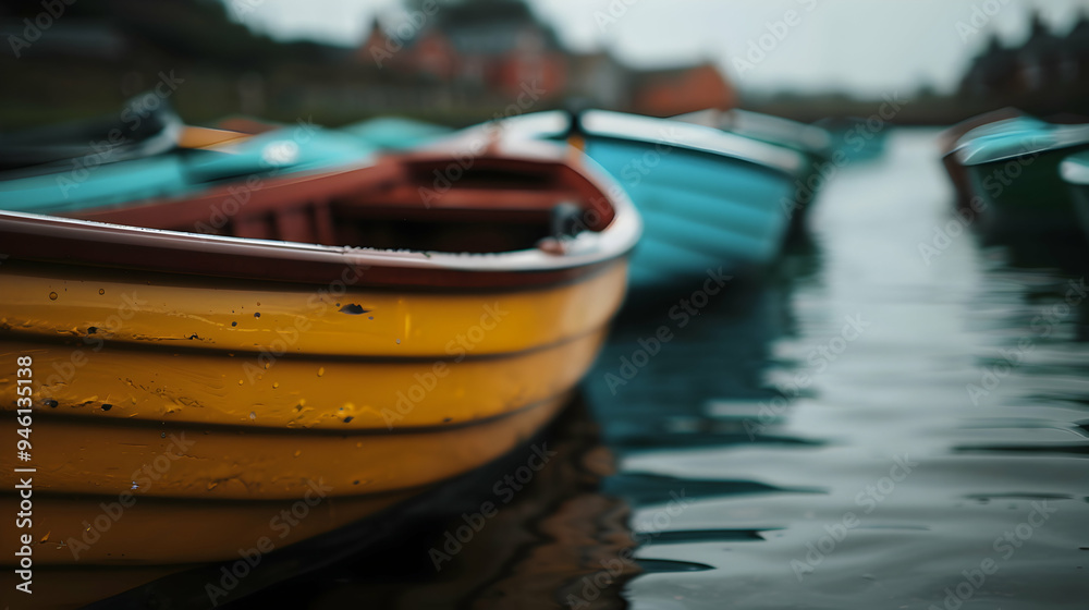 Obraz premium Group Boats That Are Sitting The Water