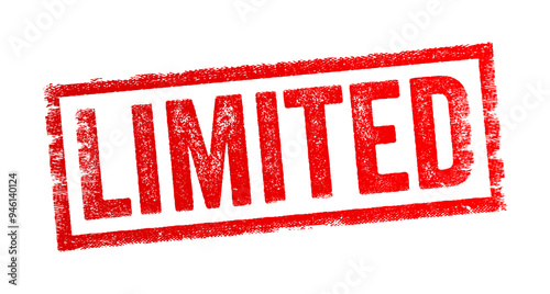 Limited - means restricted in extent, amount, or scope, text concept stamp