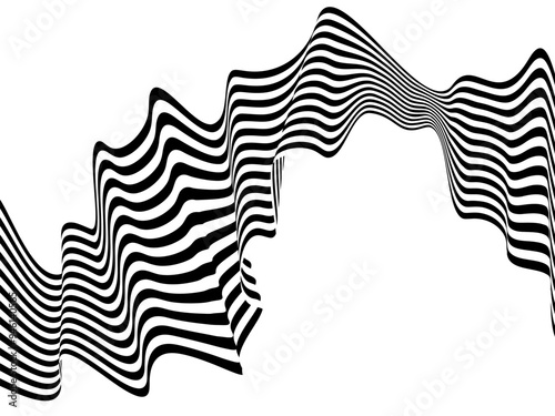 Wave design black and white. Seamless striped pattern. Vector illustration. Zebra lines. Eps 10