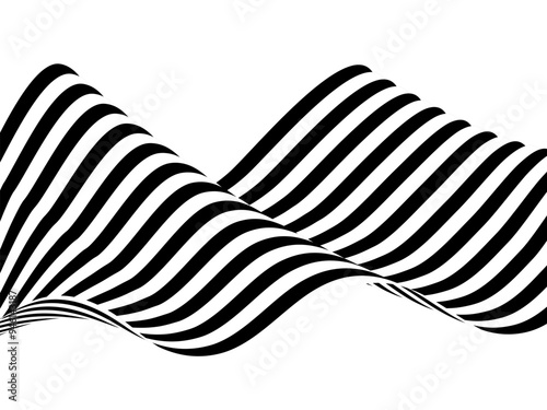 Abstract stripes black and white wave line background optical art. Vector illustration. Eps 10