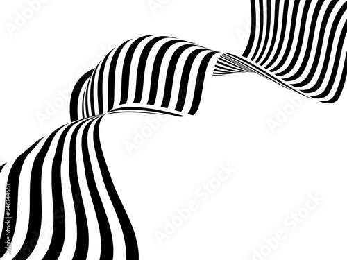 Optical art background, geometric wave design, black and white,Vector wave stripes abstract background. Eps 10