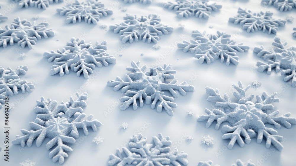 Snowflakes on Soft White Background Snowflakes on Soft White Background
