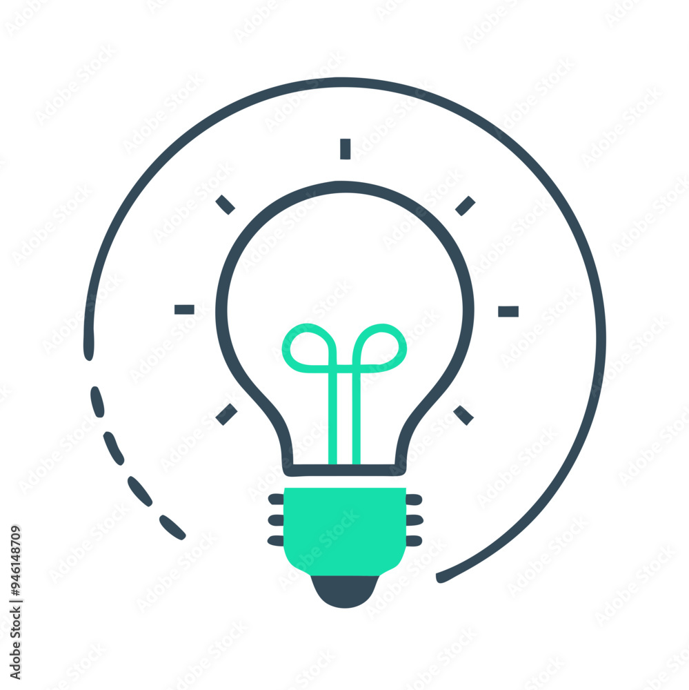 Burning Lightbulb Icon, Minimalist Design, Idea and Creativity Symbol Burning Lightbulb Icon, Minimalist Design, Idea and Creativity Symbol
