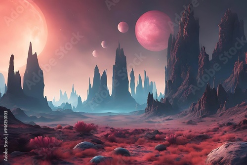 landscape with moon