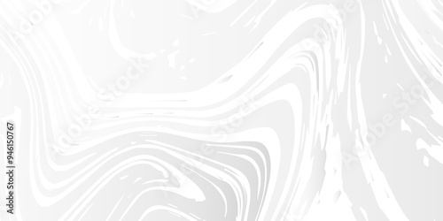 White and grey liquid marble pattern texture natural background. Liquify Swirl white and grey color art. Beautiful drawing with the divorces and wavy lines in gray tones.	