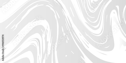White and grey liquid marble pattern texture natural background. Liquify Swirl white and grey color art. Beautiful drawing with the divorces and wavy lines in gray tones.	